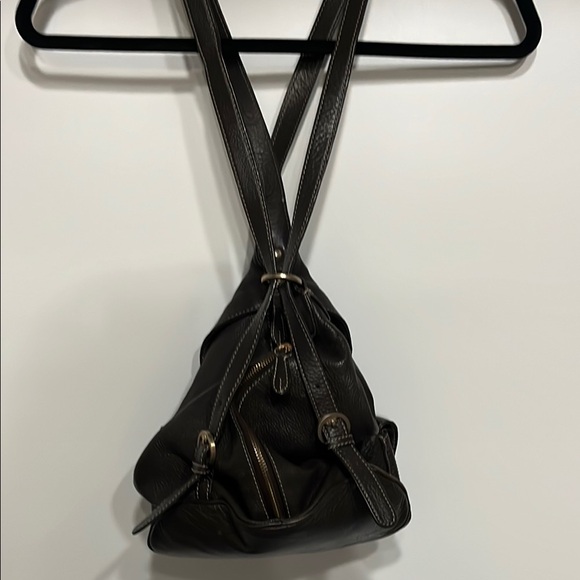 JONES NEW YORK Black Leather backpack - Picture 4 of 9